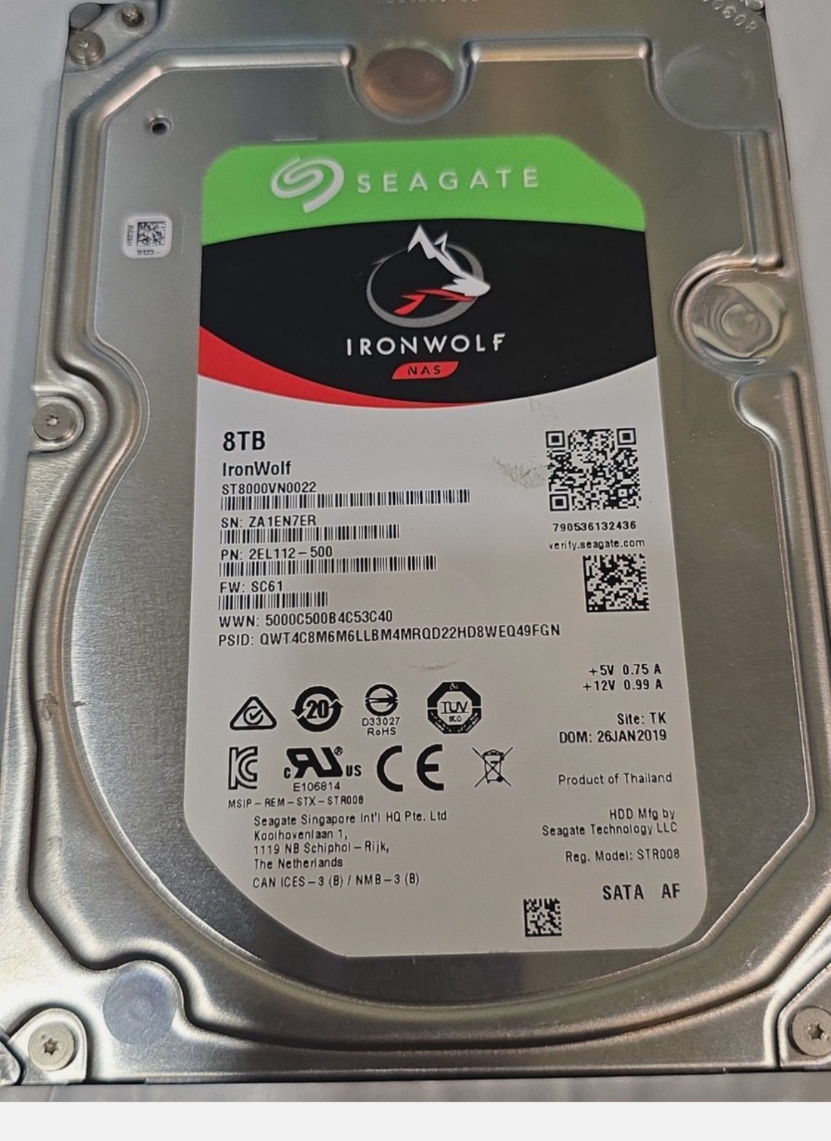 Seagate IronWolf 8TB HDD 3.5″ SATA III ST8000VN0022