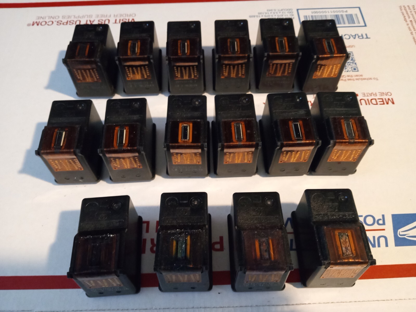 Mixed Lot of 16 Genuine HP EMPTY 27 Black & 28 Tri-Color Ink Cartridges READ ALL