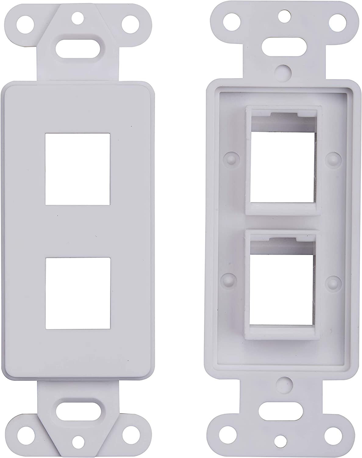 5 pcs – 2 Port Decoration Wall Plate Keystone Insert 2 Gang White WallPlate