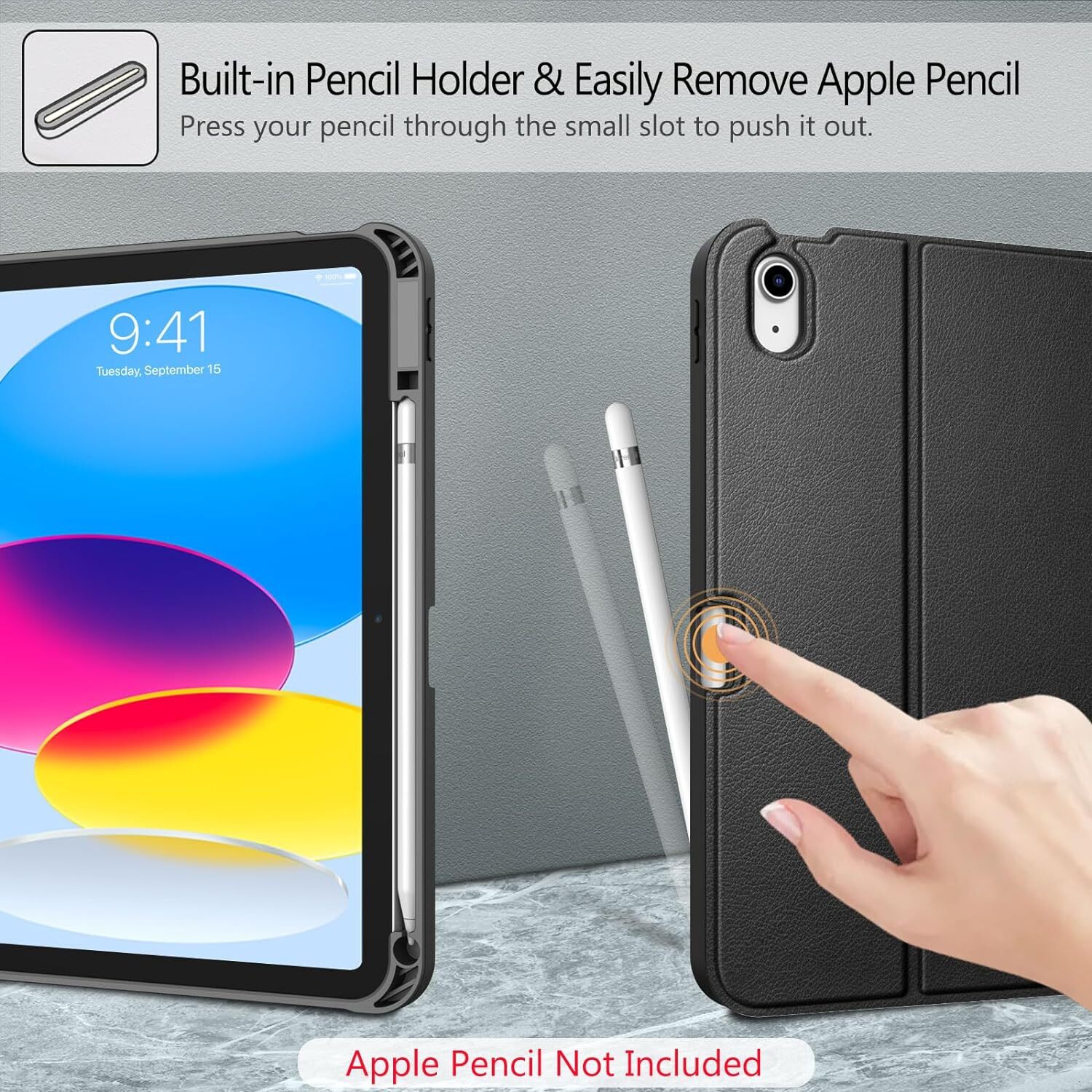 Backlit Keyboard Case for iPad 10th Gen 10.9 Inch 2022 Soft TPU Back Stand Cover