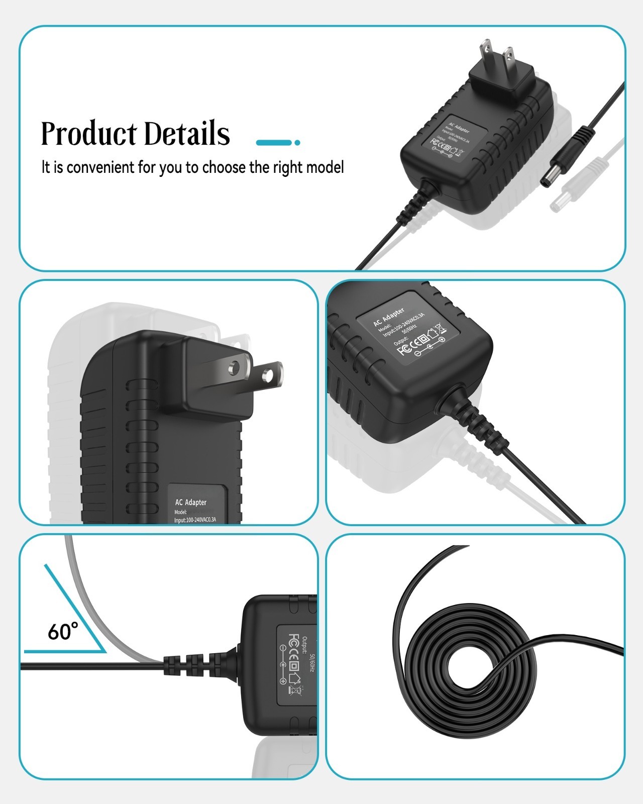 AC Adapter 12V 2A 2000mA 1500mA 1000mA 500mA Driver 10 Tips Converter Inverter