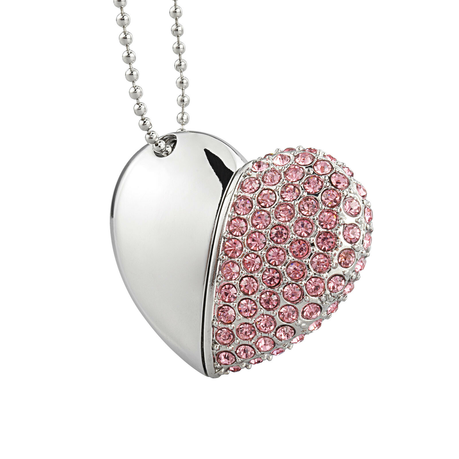 USB 2.0 Flash Drive Crystal Heart Shape Stick Pendant USB Memory Stick 32GB 64GB