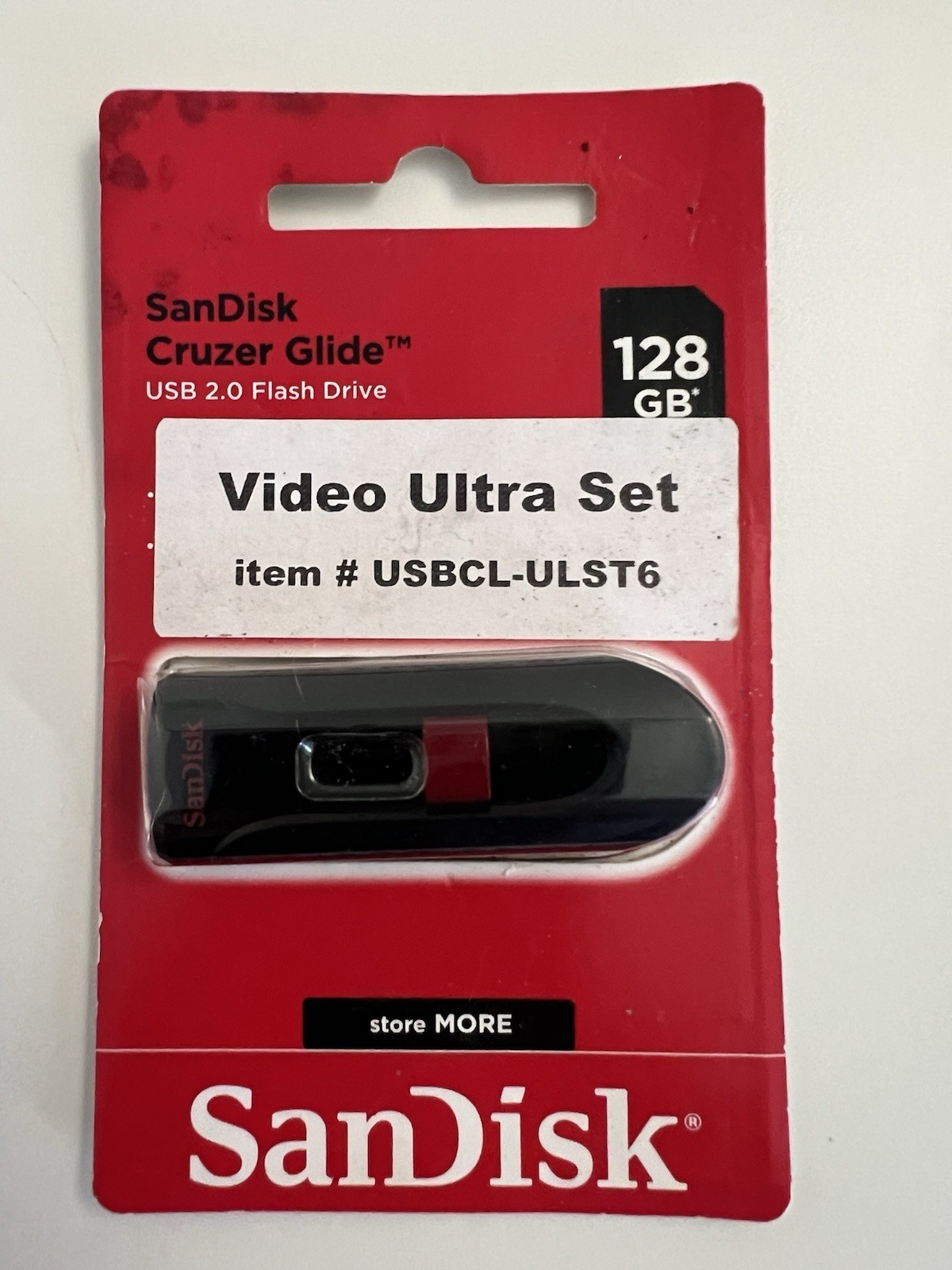 SanDisk Cruzer Glide 128GB USB 2.0 Flash Drive, Password Protection, Black
