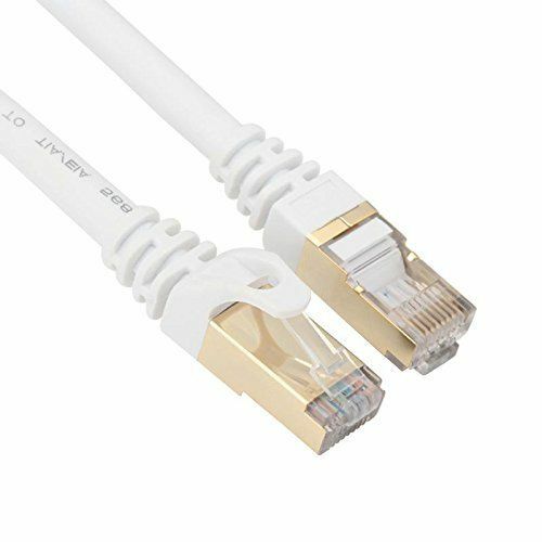 Cat7 Ethernet Patch White Cable 1.5 3 6 10 20 25 30 50 75 100 200 Lot U/FTP LAN
