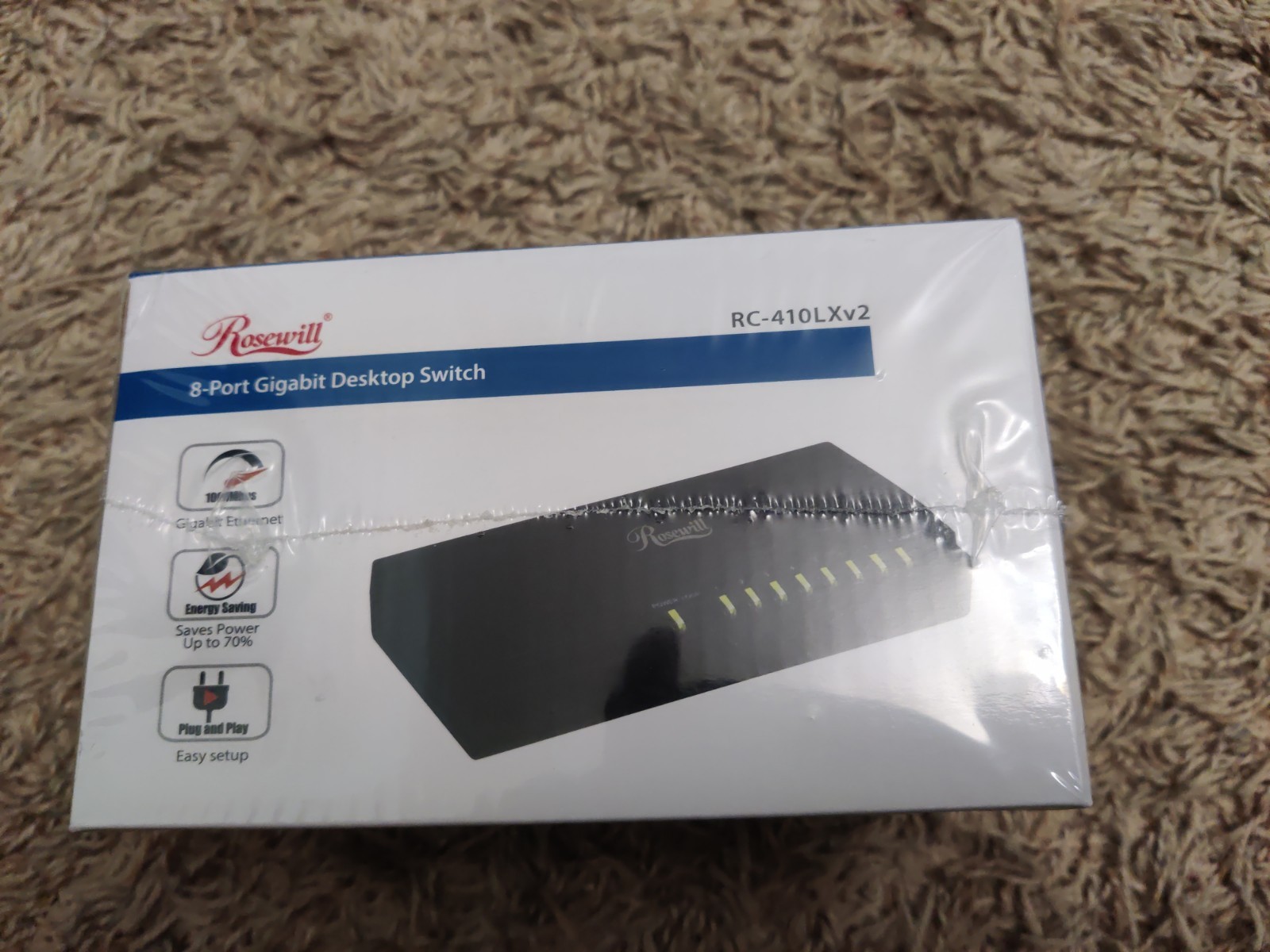 8 Port Gigabit Switch Rosewill RC-410LXv2 10/100/1000Mbps 16Gbps Capacity NEW