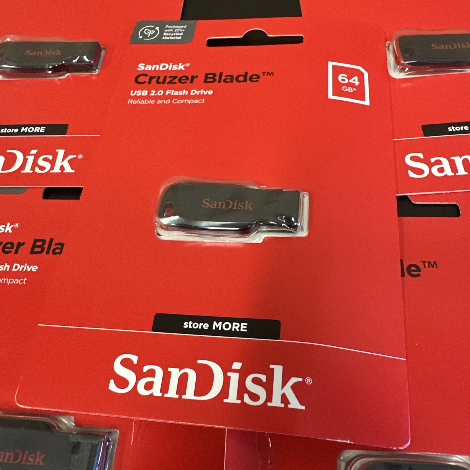 Lot of 5 SanDisk Cruzer Blade 64GB USB 2.0 Flash Drive New Sealed