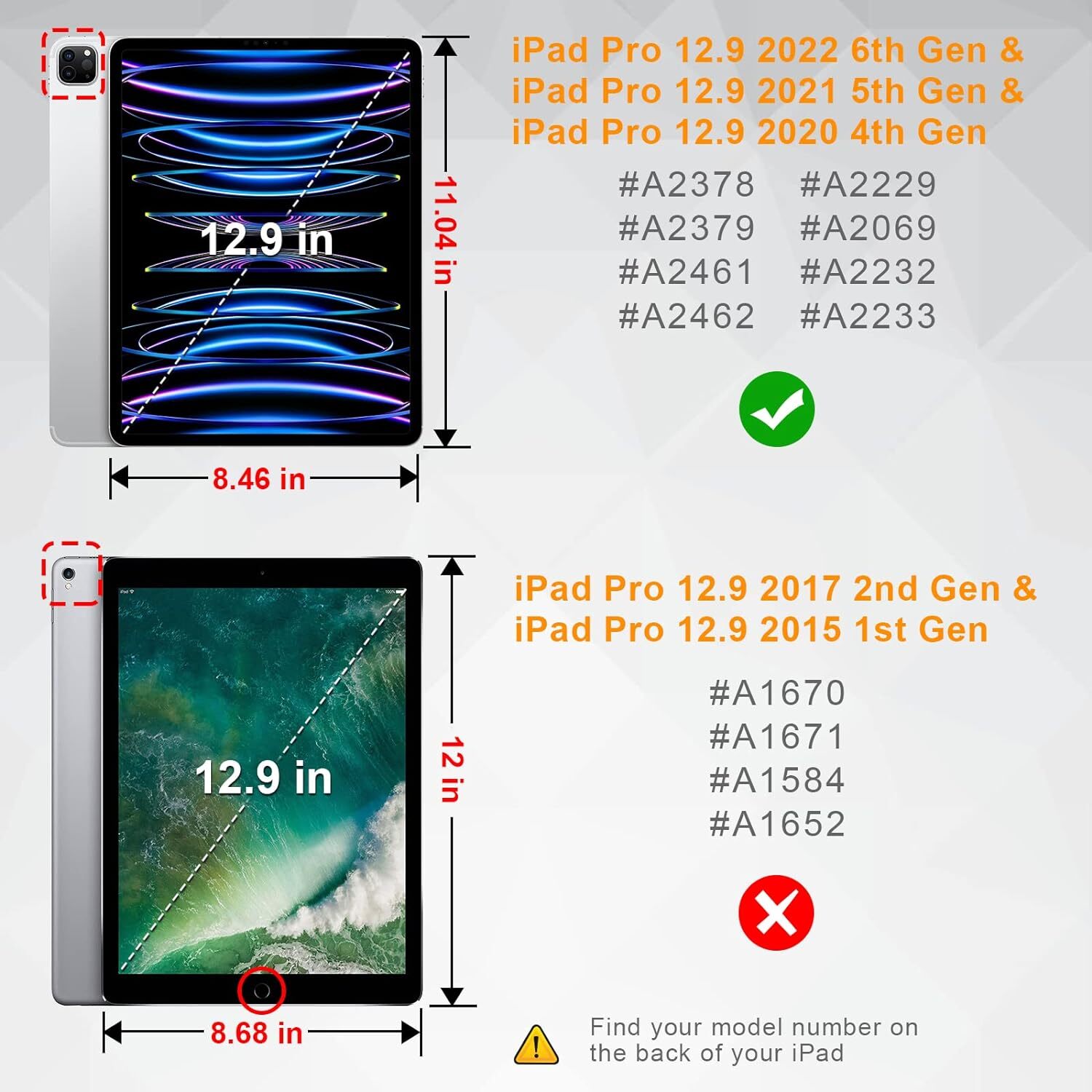 Case for iPad Pro 12.9 inch 6th 2022/ 5th/4th/3rd Gen Shockproof Rugged Cover