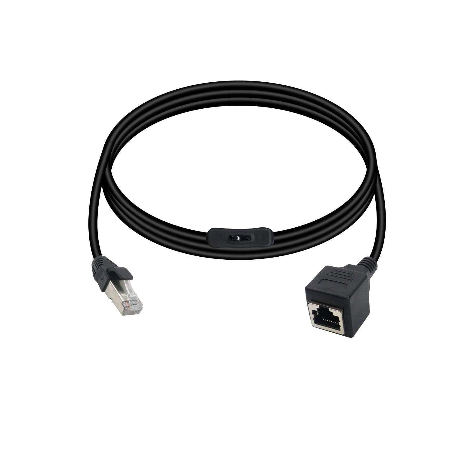 Cat6 Ethernet Patch Cable Switch On/Off RJ45 Male to Female High Speed Internet
