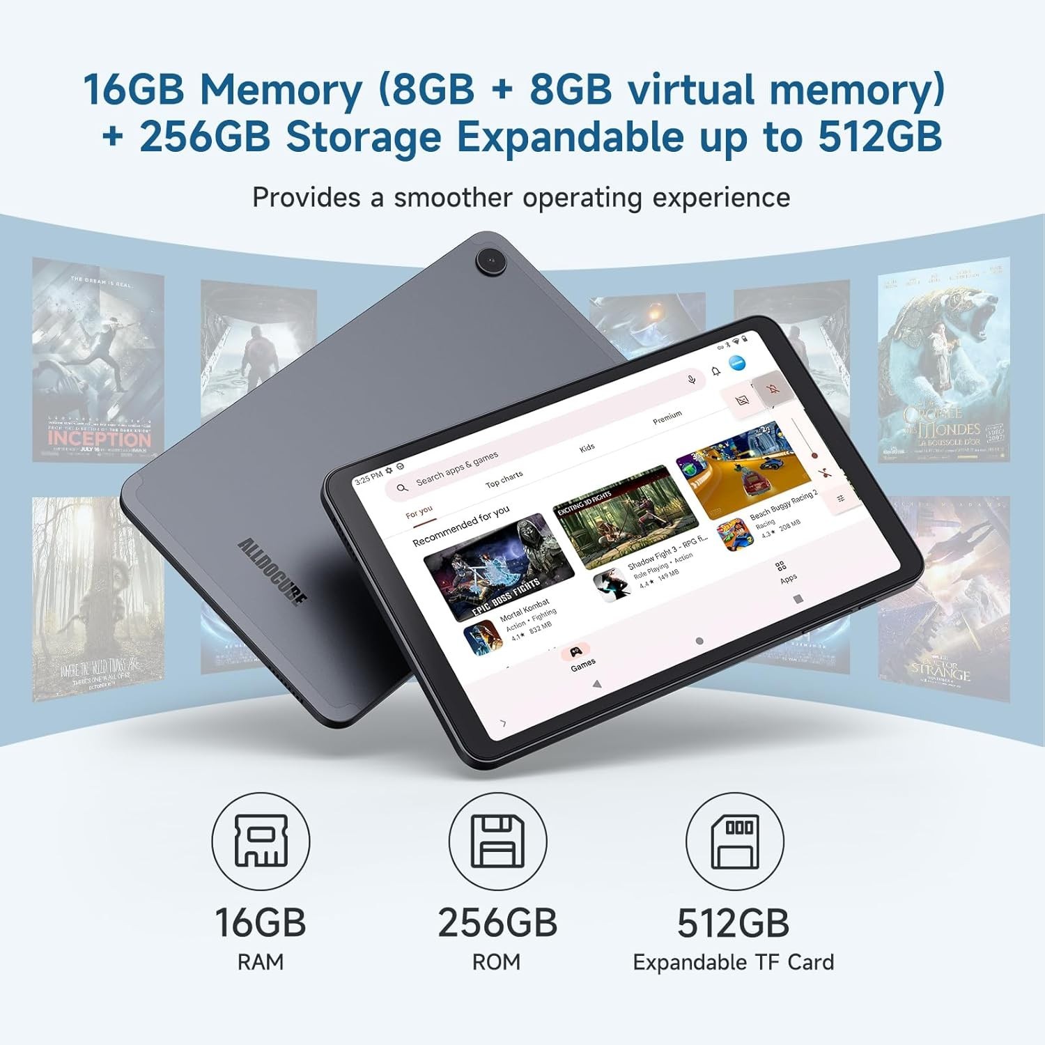 ALLDOCUBE 8.4 inch Tablet FHD+ 1920×1200 16GB(8+8) +128GB 5MP/13MP 4G LTE