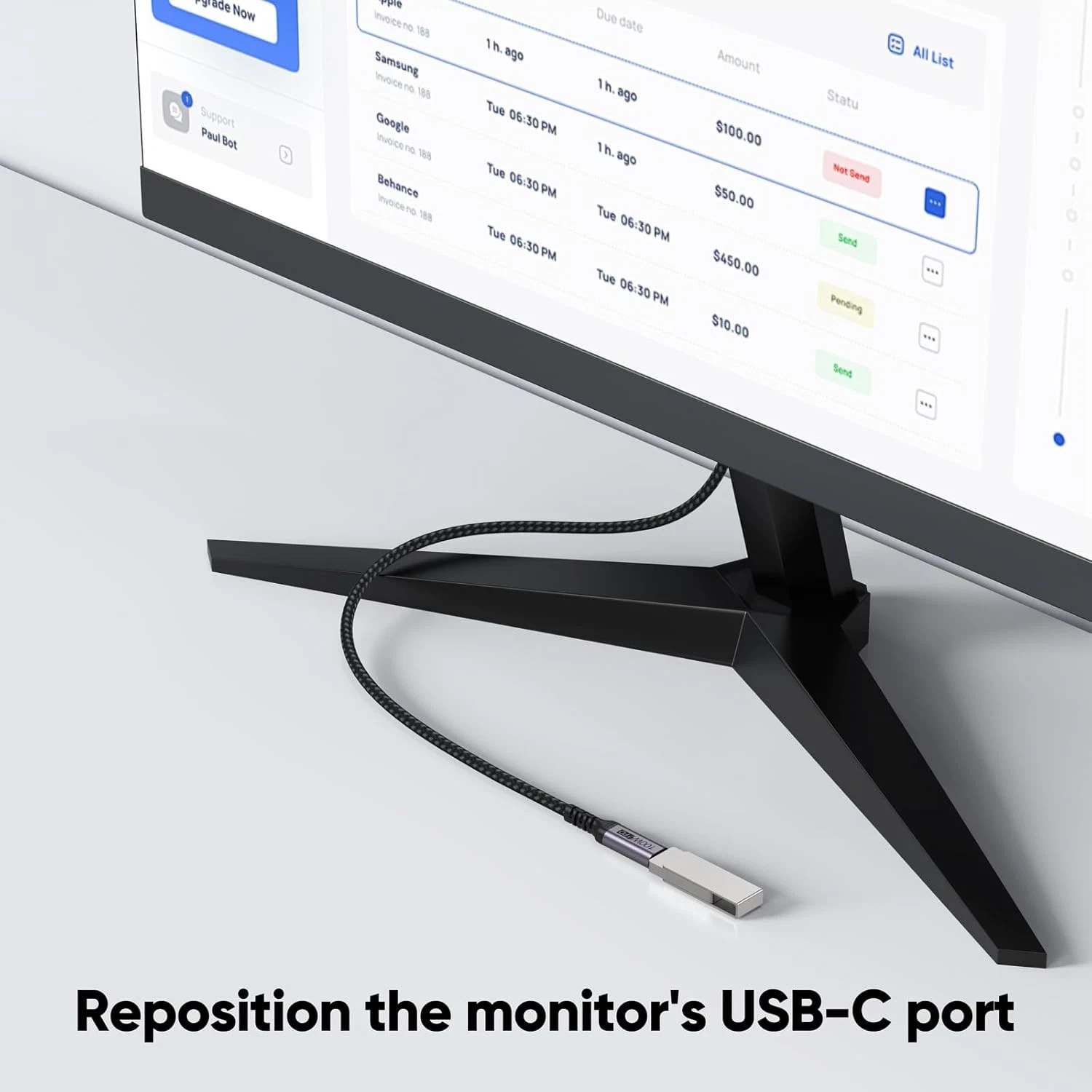 USB C Extension Cable 15Ft Type C 100W Fast Charge 5Gbps Data 4K Display Cord