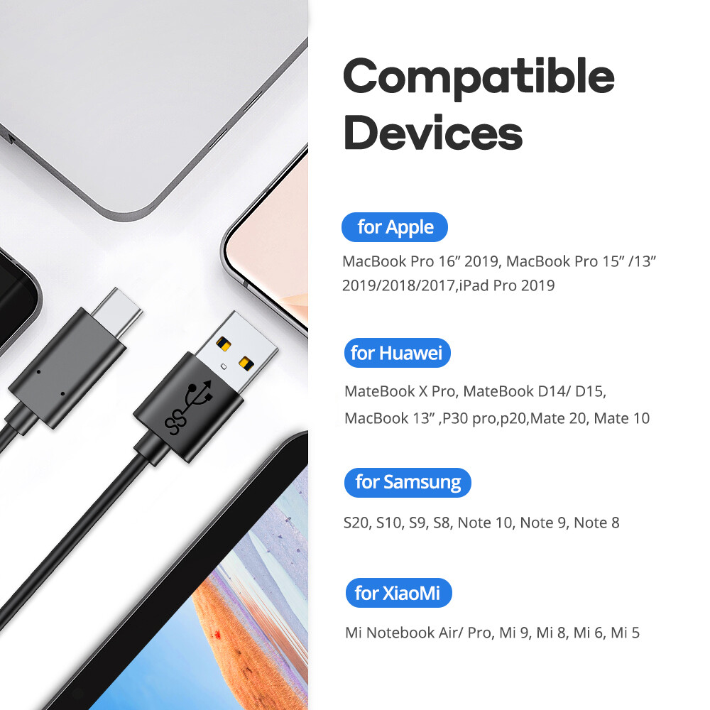 USB C Type C to USB C Cable 5A Fast Charging Cable Data Cord For Huawei Samsung
