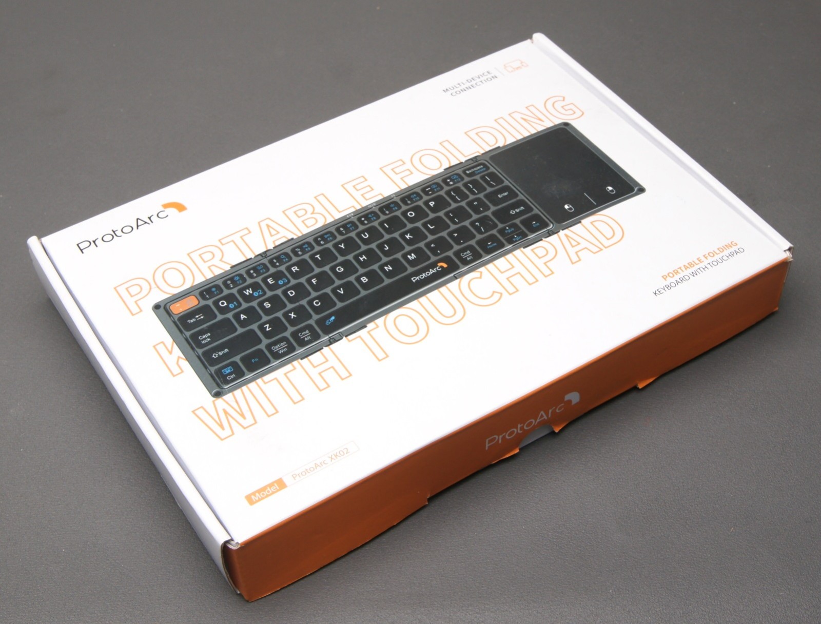 ProtoArc XK02 portable folding keyboard with touchpad-wireless USB C -OPEN BOX !