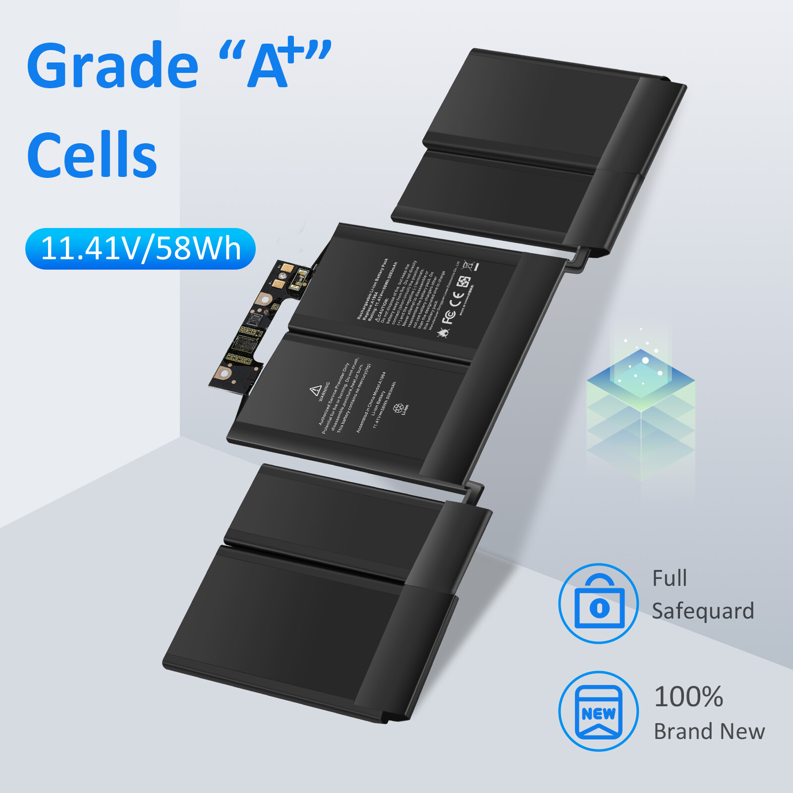 A1964 Battery for MacBook Pro 13″ A1989 Mid 2018 2019 / A2251 2020 EMC 3214 3348