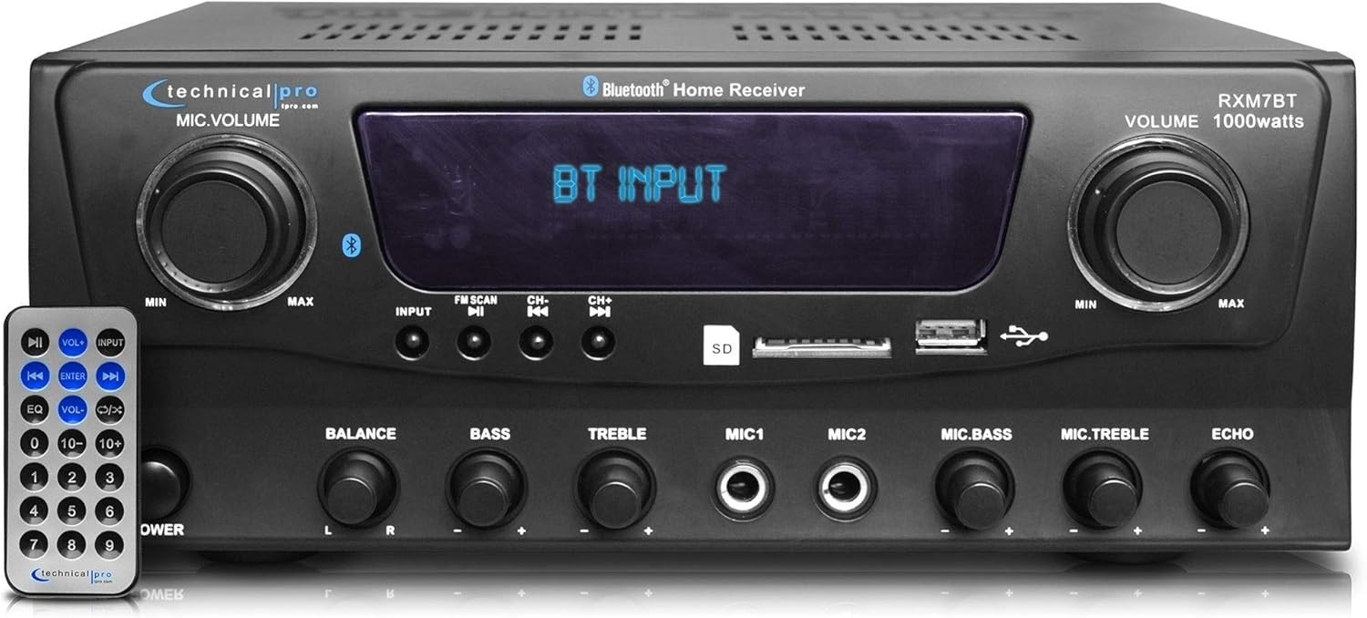 Bluetooth Stereo Audio Receiver 1000W USB/SD/FM