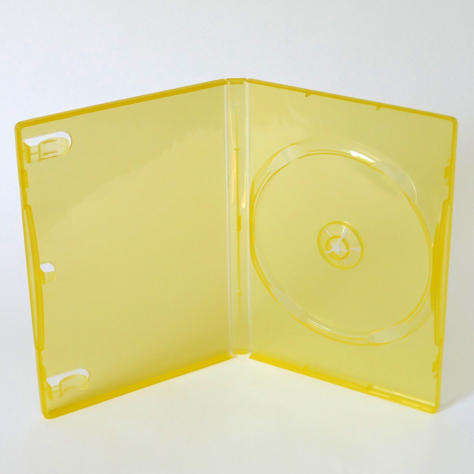 1 Clear YELLOW Single DVD Case Standard 14mm Color Tinted Full Sleeve Clips NEW