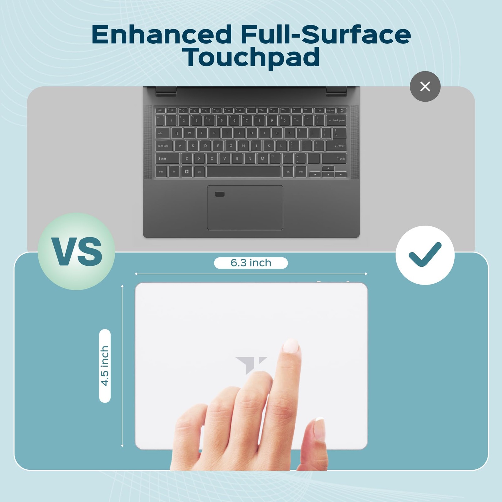 Turonic TP1 Wireless Touchpad, Bluetooth + 2.4GHz, USB-C, 30H, Glass Surface