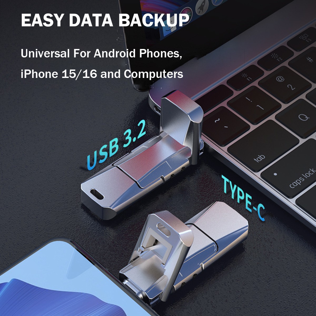 512GB Solid State USB Flash Drive Up to 550MB/s USB C & USB 3.2 Gen 2 Dual Drive