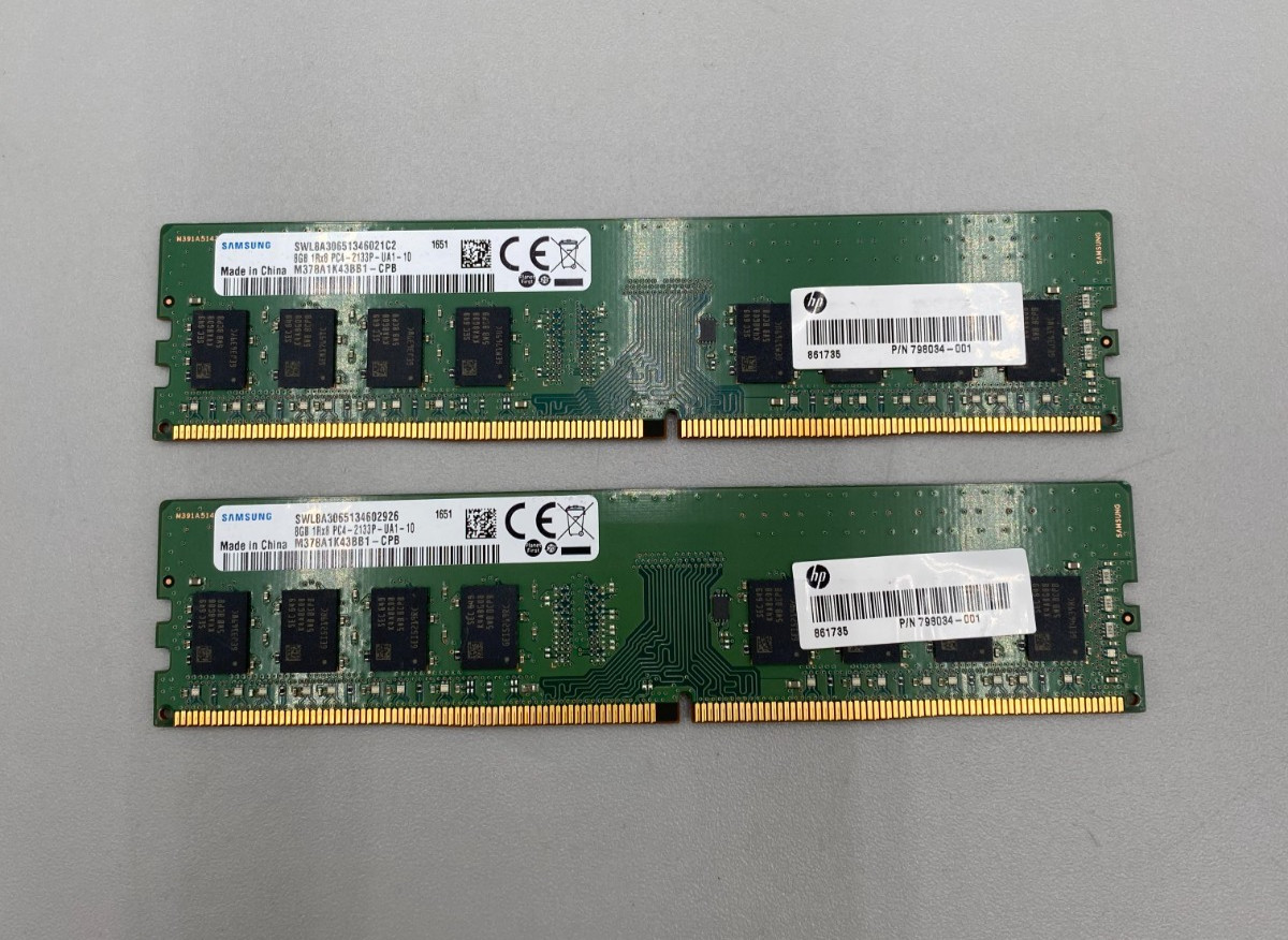 Lot Of 2 Samsung DDR4 8GB (2 x 8GB = 16GB) PC4 2133MHz RAM Memory Excellent/Big