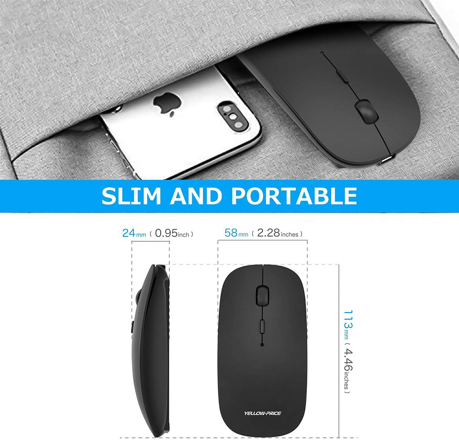 USB-C Dual Wireless Mouse For Macbook Pro 14 16 A2442 A2485