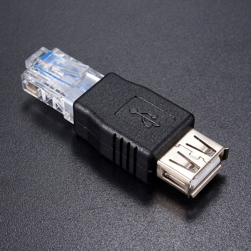 New RJ45 Male to USB AF A Female Adapter Socket LAN Network Ethernet Router Plug