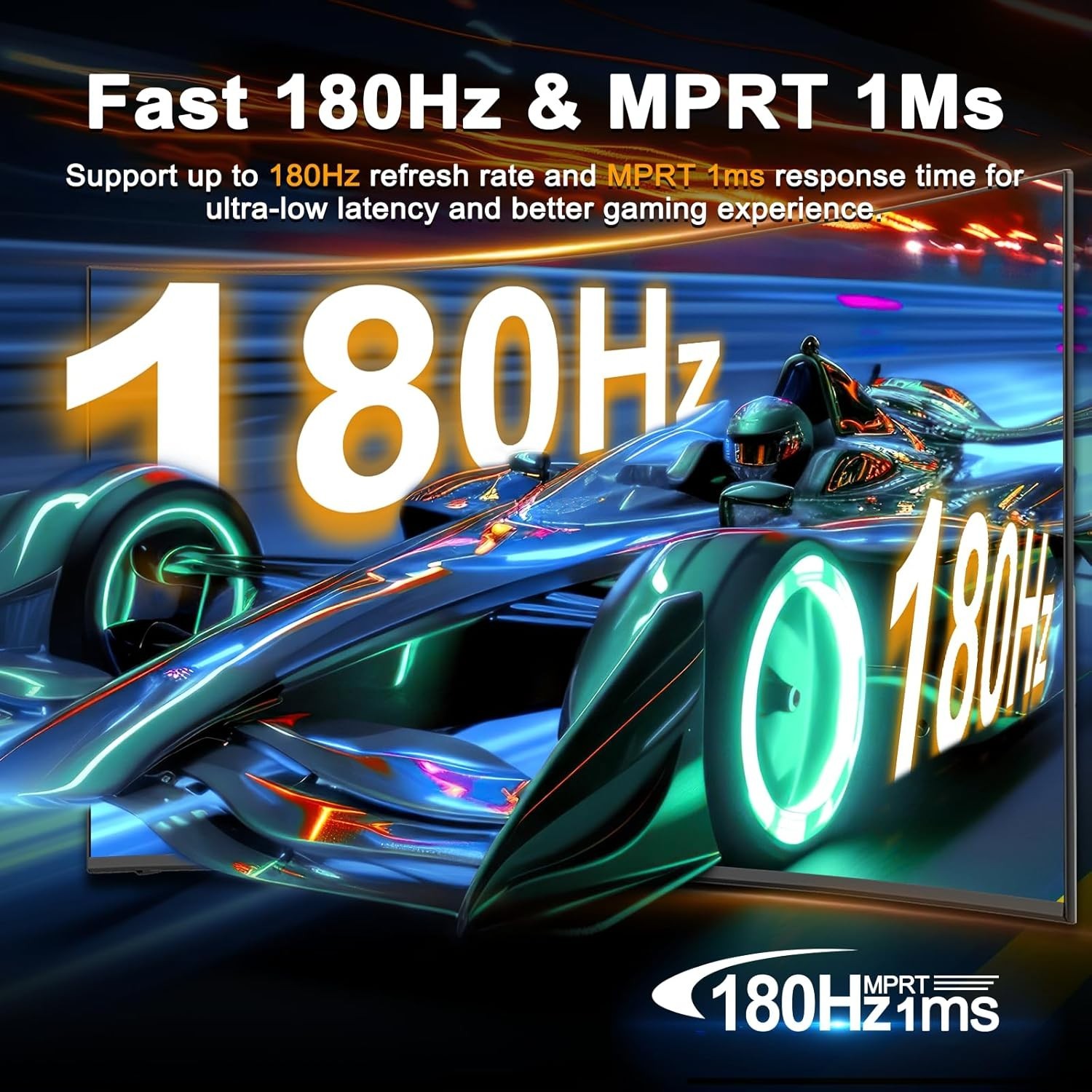 24 Inch Curved Gaming Monitor up to 180Hz MPRT 1ms with Built-in Speakers,FHD…