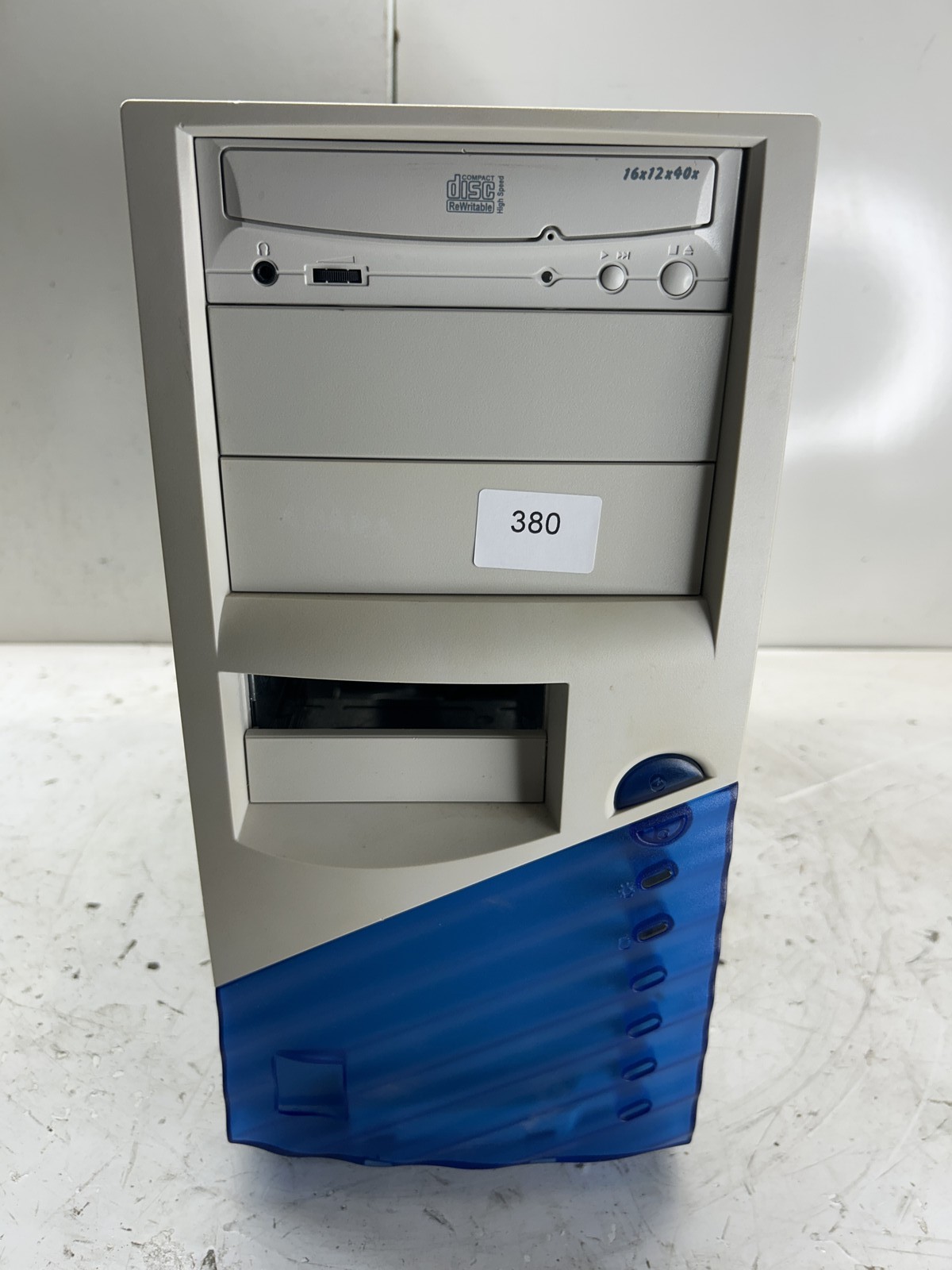 Vintage Retro Beige Blue ATX Desktop Computer Sleeper Case