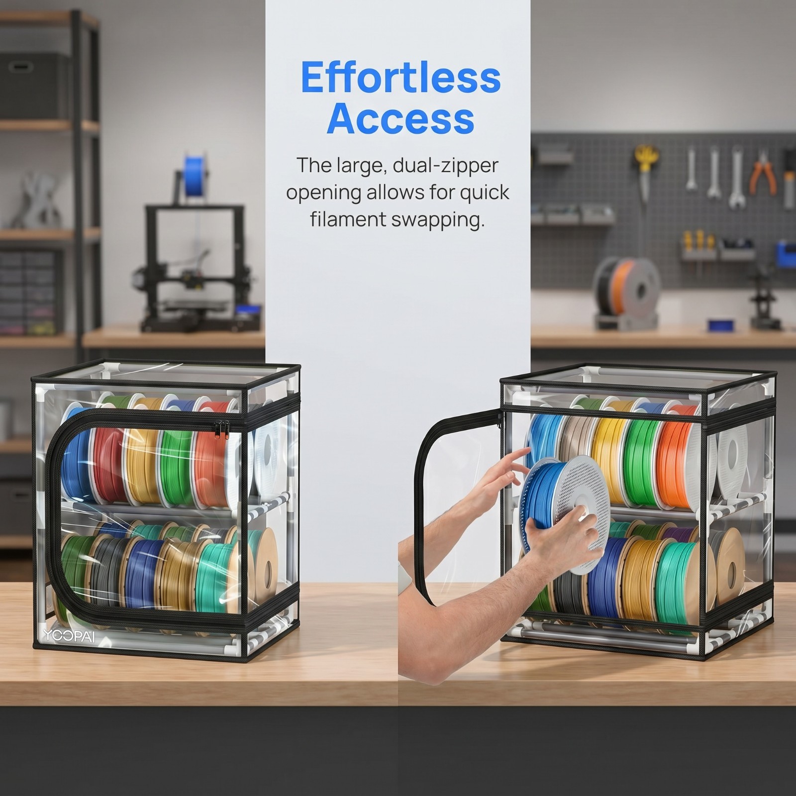 YOOPAI Filament Storage Cover 20 roll Capacity Moisture-proof Transparent Cover
