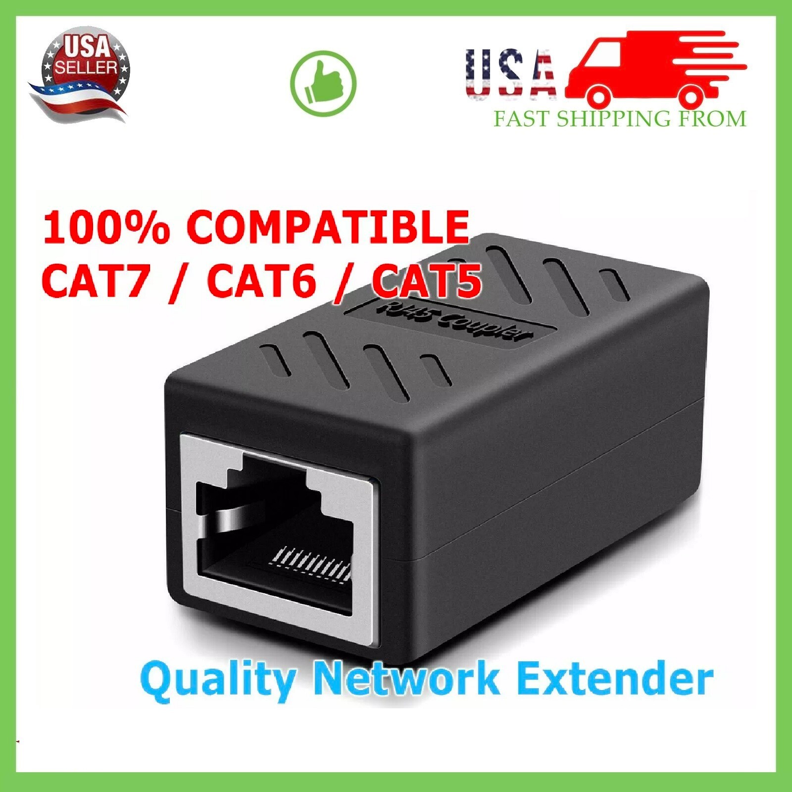 RJ45 Inline Coupler Cat7/Cat6/Cat5e Ethernet Network Cable Extender Connector