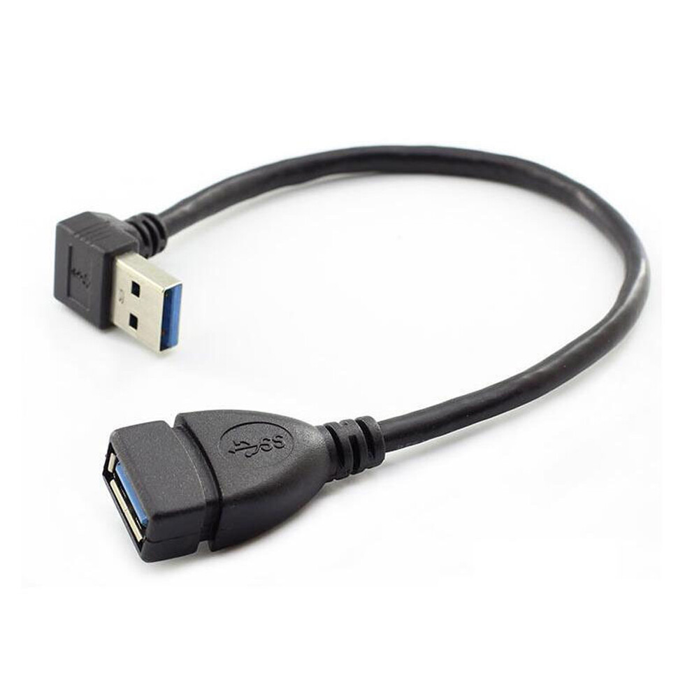 USB 3.0 Angle 90 Degree Extension Cable Male to Female Adapter Cord Data Sync 3x