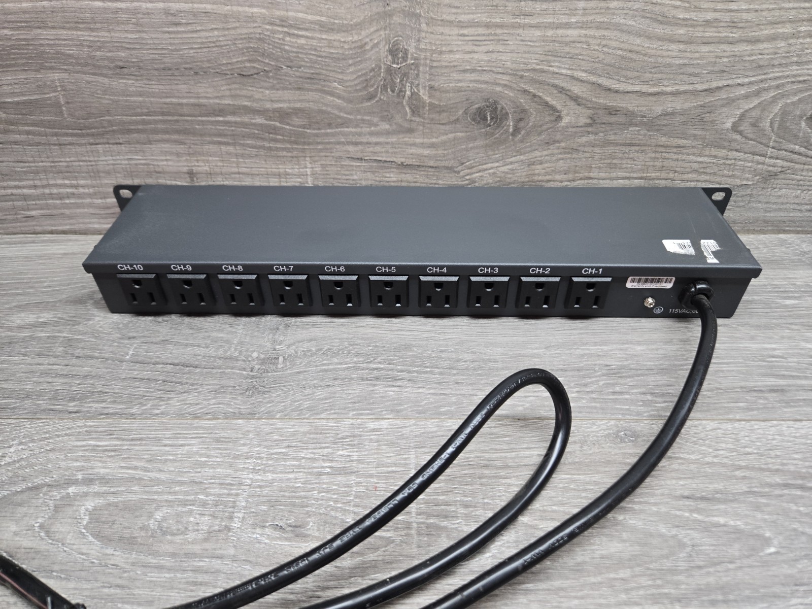 Rack Mountable Power Strip 10 Lighted Rocker Switches Unbranded