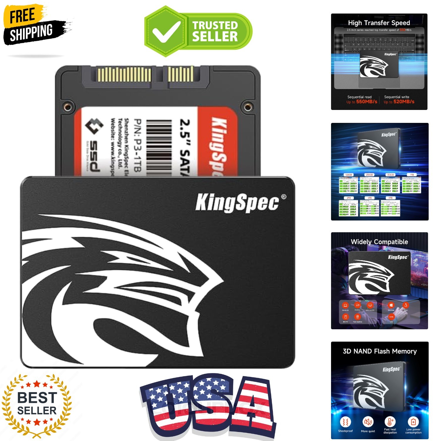 128GB 2.5 SSD SATA III Internal – 550MB/s Read, 520MB/s Write with 3D NAND Fl…