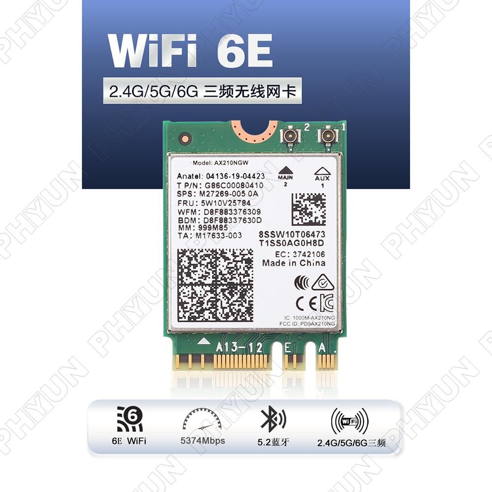Multiband AX210NGW Wifi Bluetooth 5.2Card For Laptop PC Windows 10 Windows 11