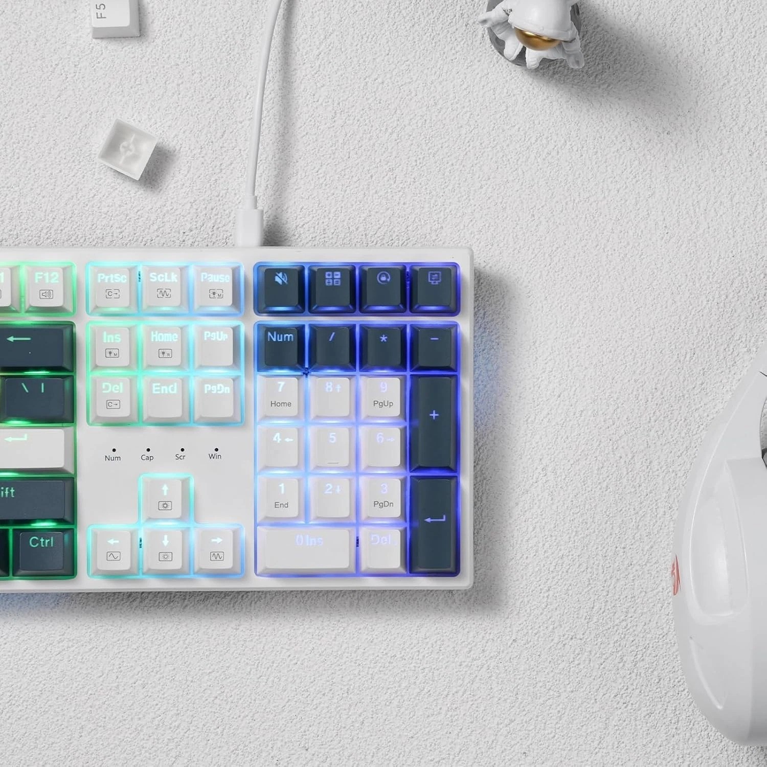 Full Size 108 Keys Mechanical Keyboard with 2 Sets Keycaps