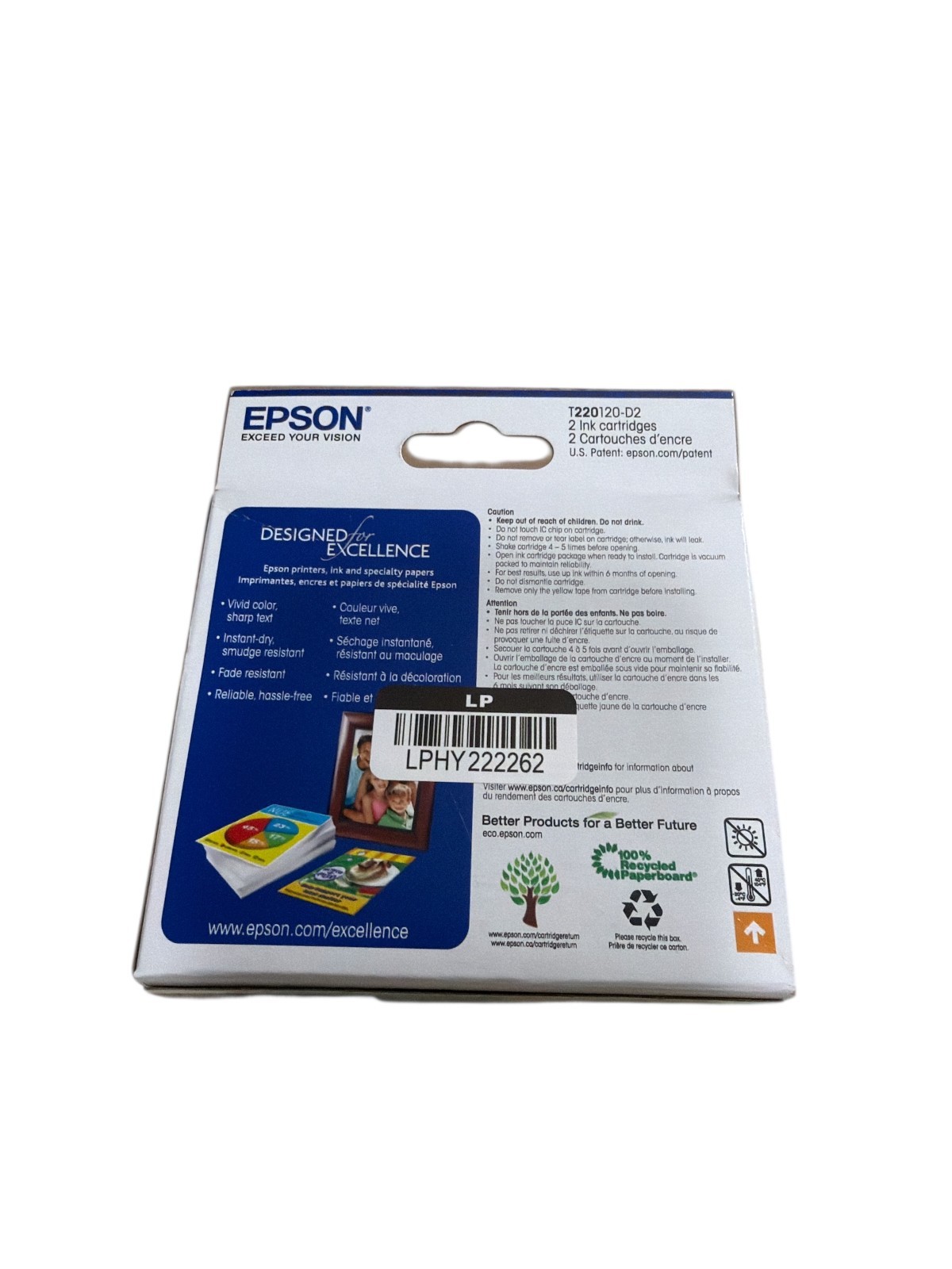 Genuine Epson 220 T220120 Durabrite Ultra Black Ink Cartridge – Exp.01/27