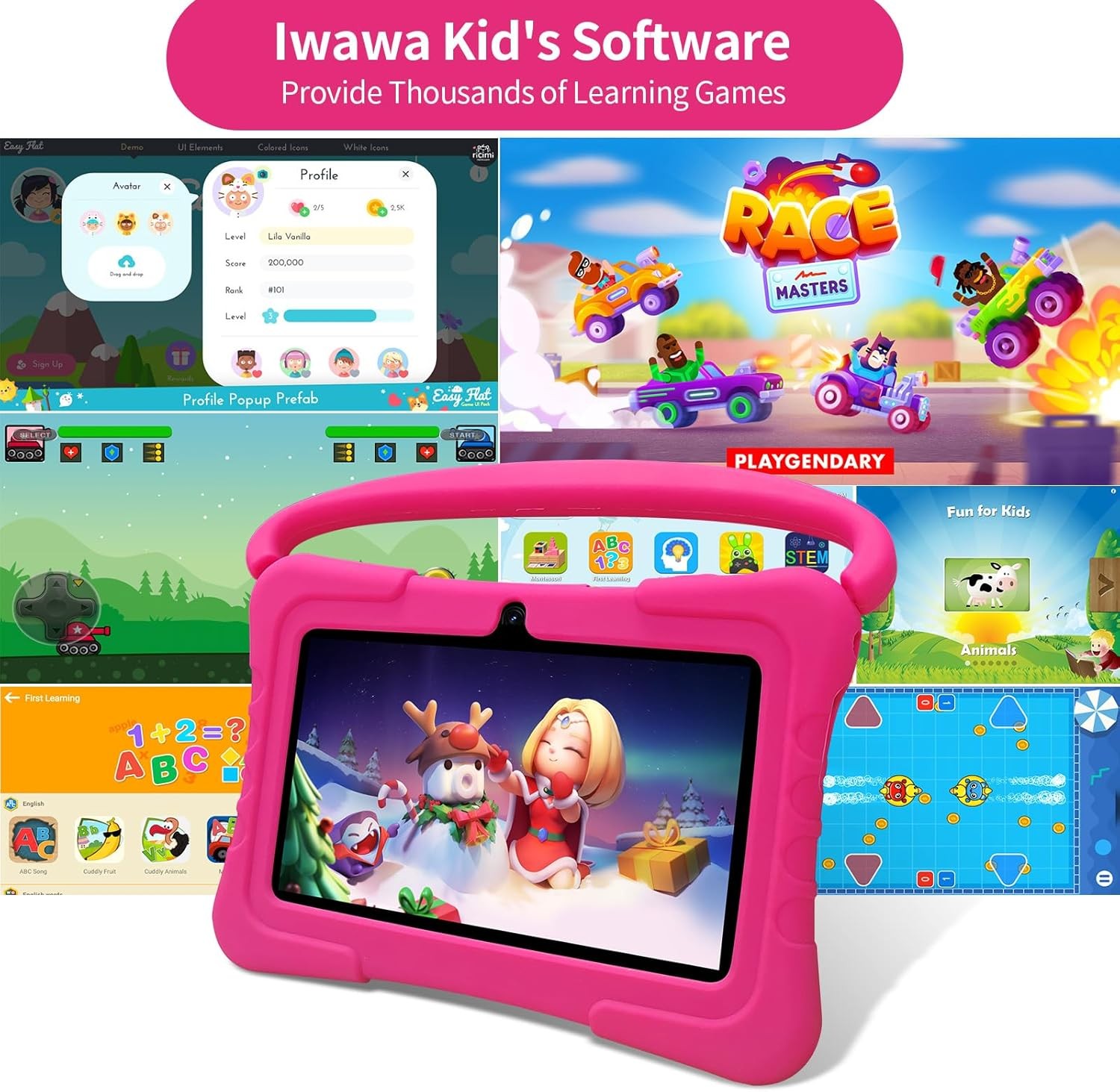 PRITOM Kids Tablet 7inch Android Education PAD 32GB Pad Dual Camera Quad Core