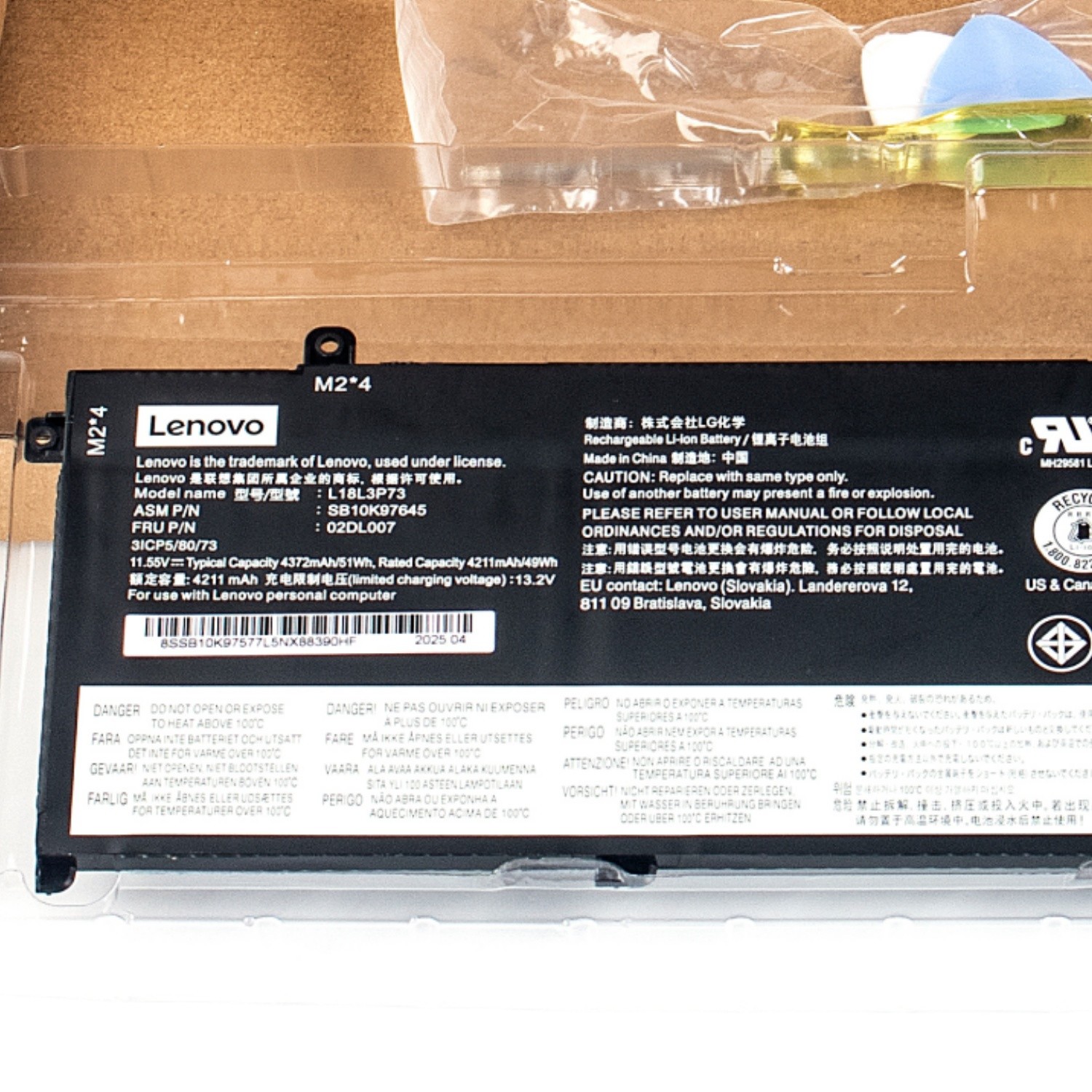 Genuine L18L3P73 Battery for Lenovo ThinkPad T14 Gen1/Gen2 02DL007 SB10K97645