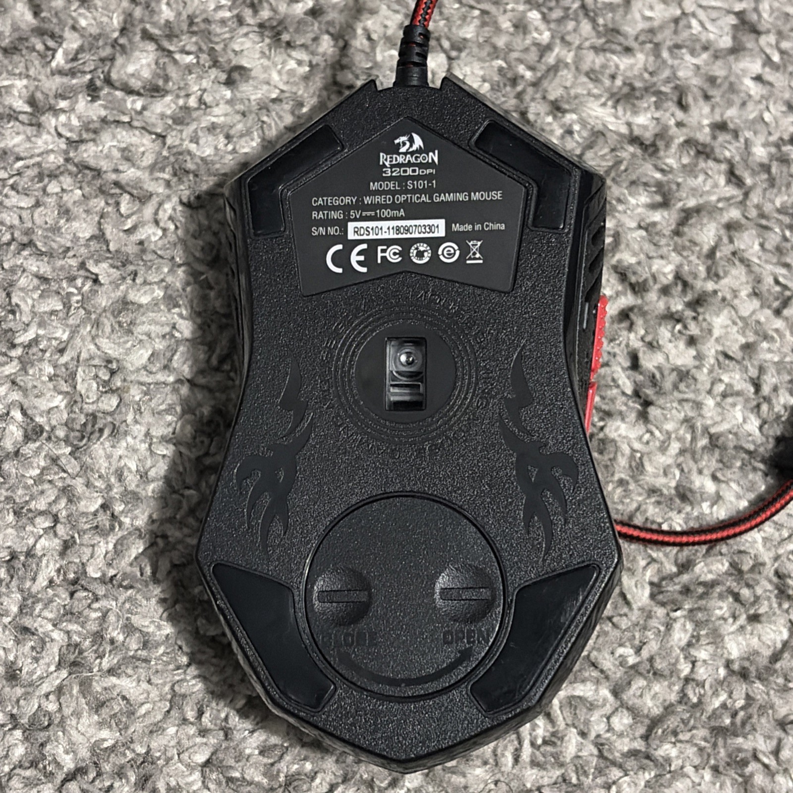Redragon S101-1 Wired Optical Gaming Mouse 3200DPI Red Black
