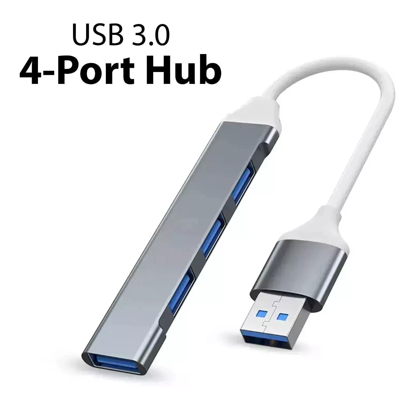 4 Port USB 3.0 Hub Splitter Adapter Charge High Speed For PC Laptop Mac Desktop