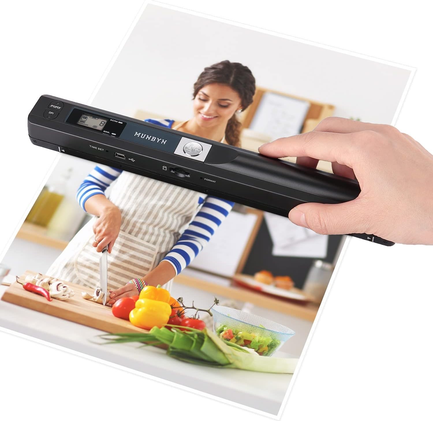 Effortless Scanning: 900 DPI Portable Scanner for Photos & Documents, Black