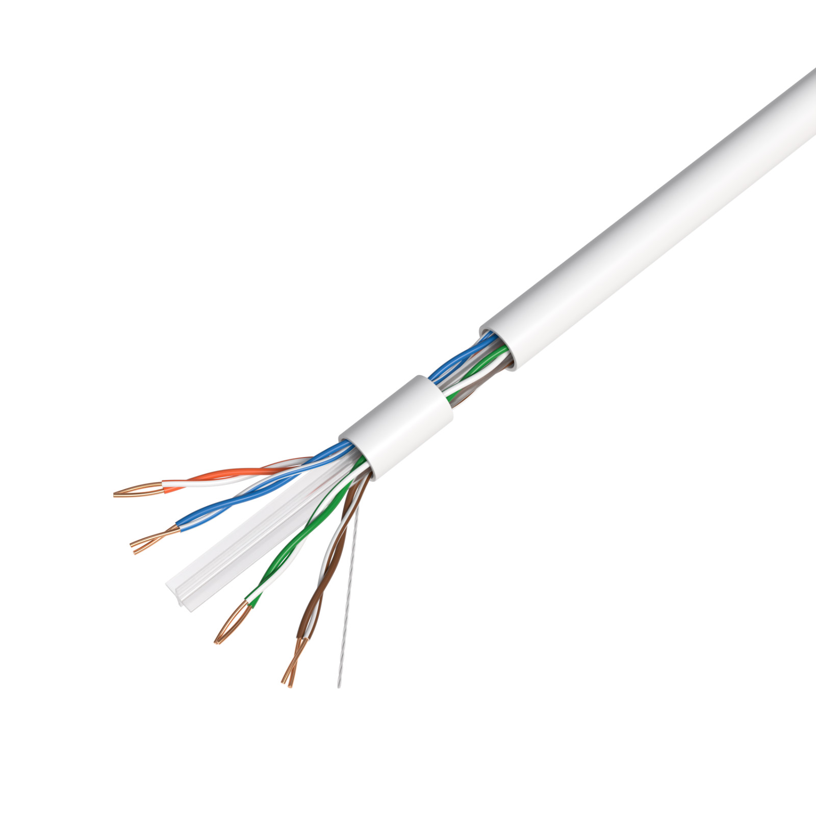 CAT6 Ethernet Cable 500FT 23AWG CCA Network Solid Bulk Wire, Pull Box, White