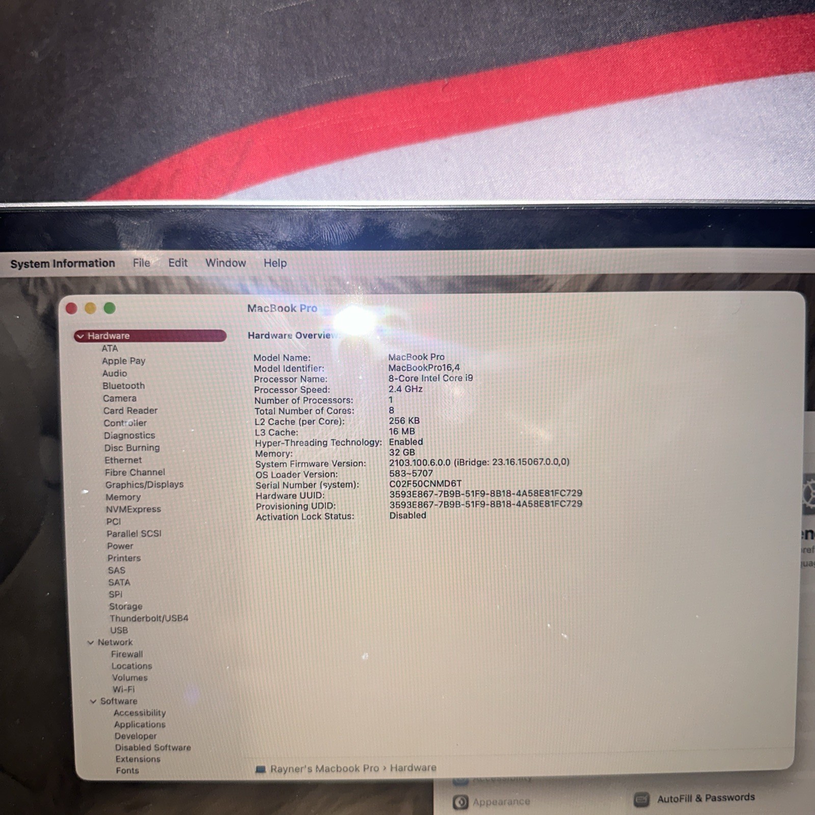 Apple MacBook Pro 16-inch 2019 Model 2.4GHz I9 32GB RAM 1TB SSD Radeon Pro 5600M