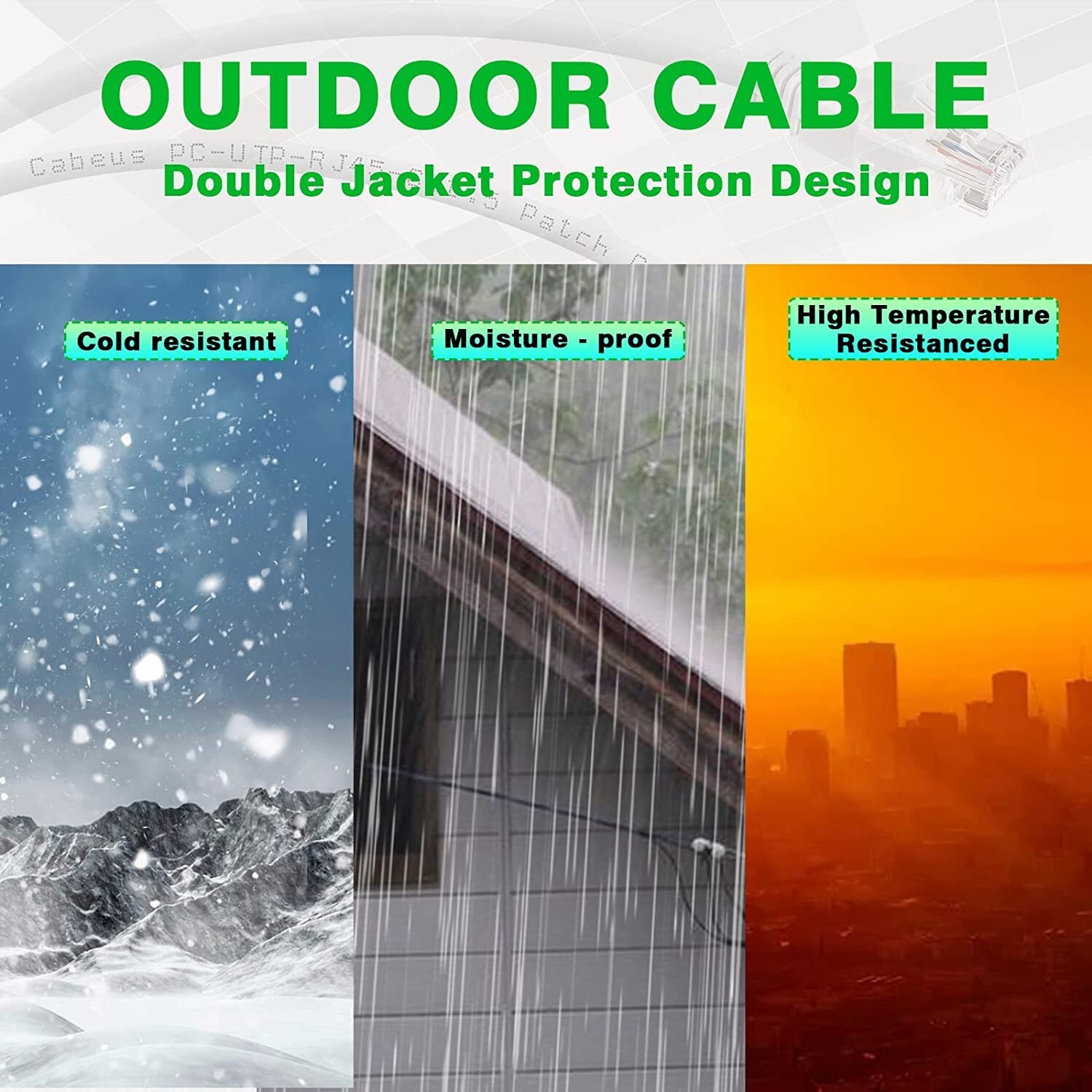 Cat5 e CAT5e Ethernet Cable RJ45 Network Internet Cord White Patch 6/10/60/100ft
