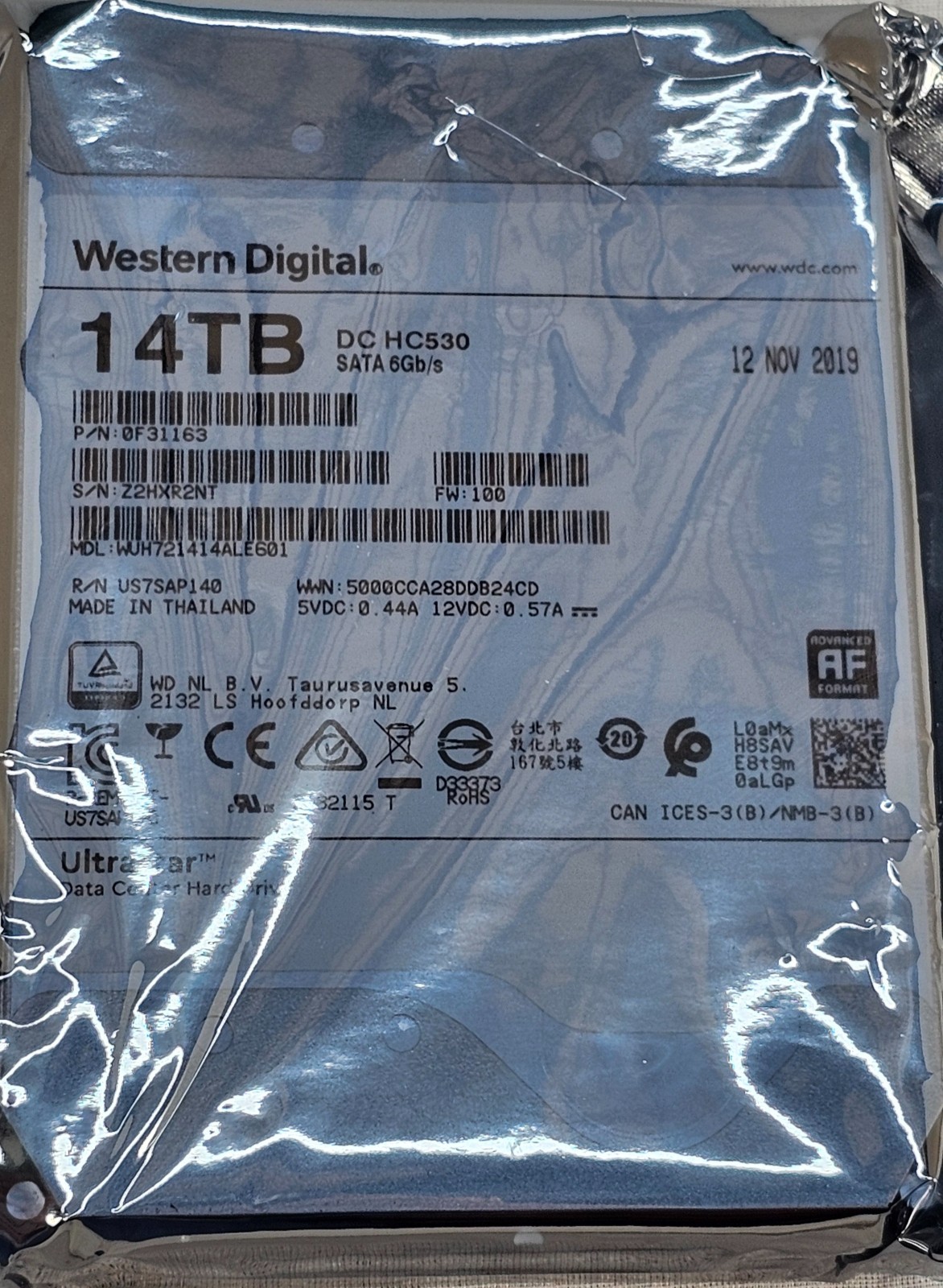 WD Ultrastar DC HC530 14TB SATA 6G 3.5″ 7200RPM Enterprise HDD – WUH721414ALE601