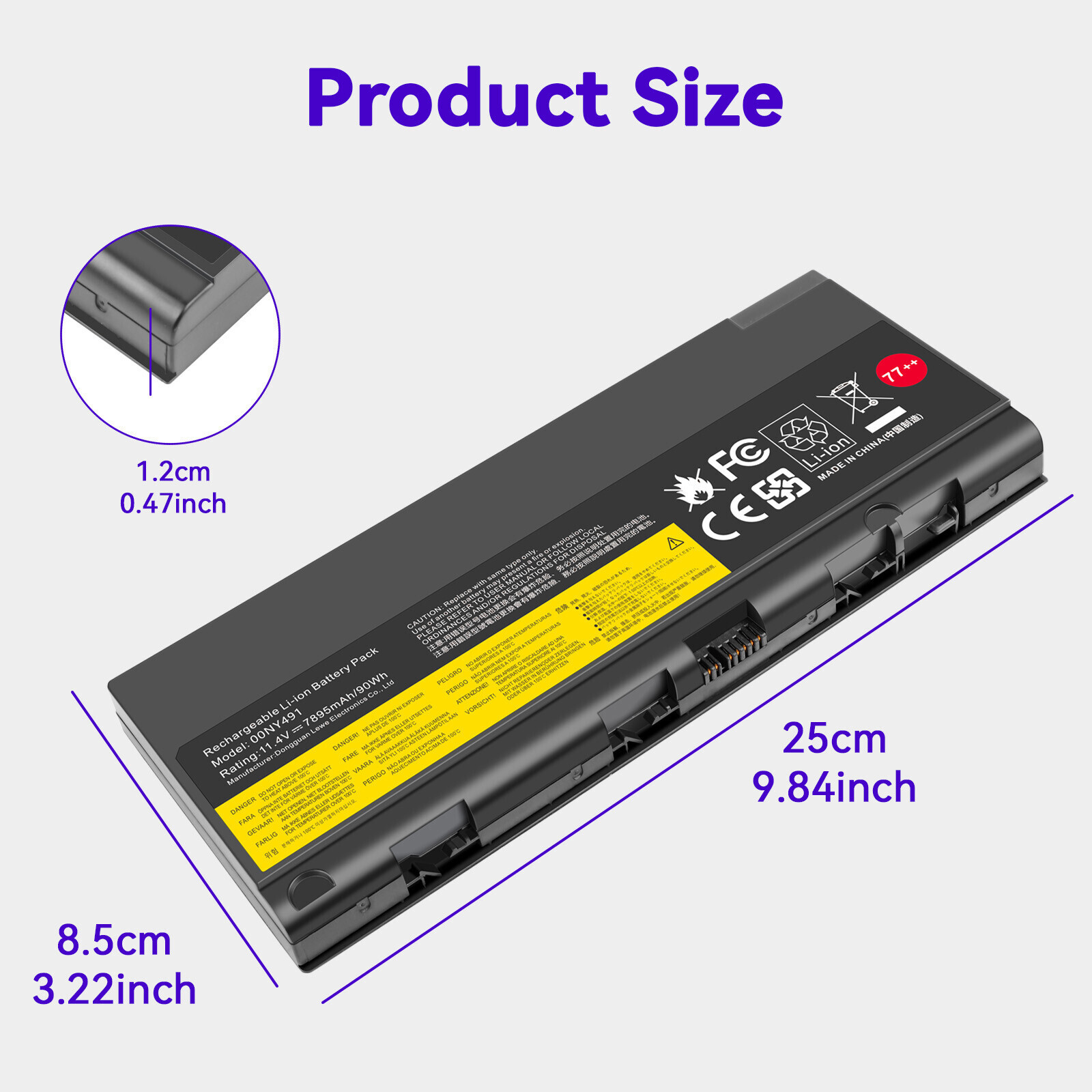 77+ Battery for Lenovo Thinkpad P50 P51 P52 Series 00NY492 00NY493 90wh New