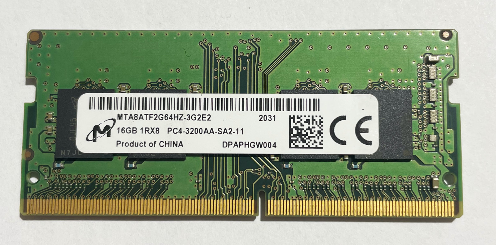 Micron 16GB PC4 1Rx8 3200 MTA8ATF2G64HZ Laptop Memory RAM