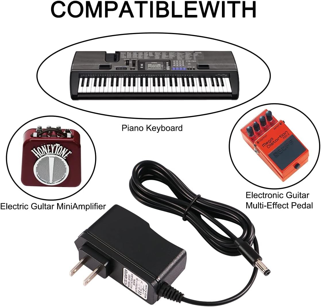 9V AC Power Supply Adapter for Boss PSA-120S Guitar Distortion Effects black