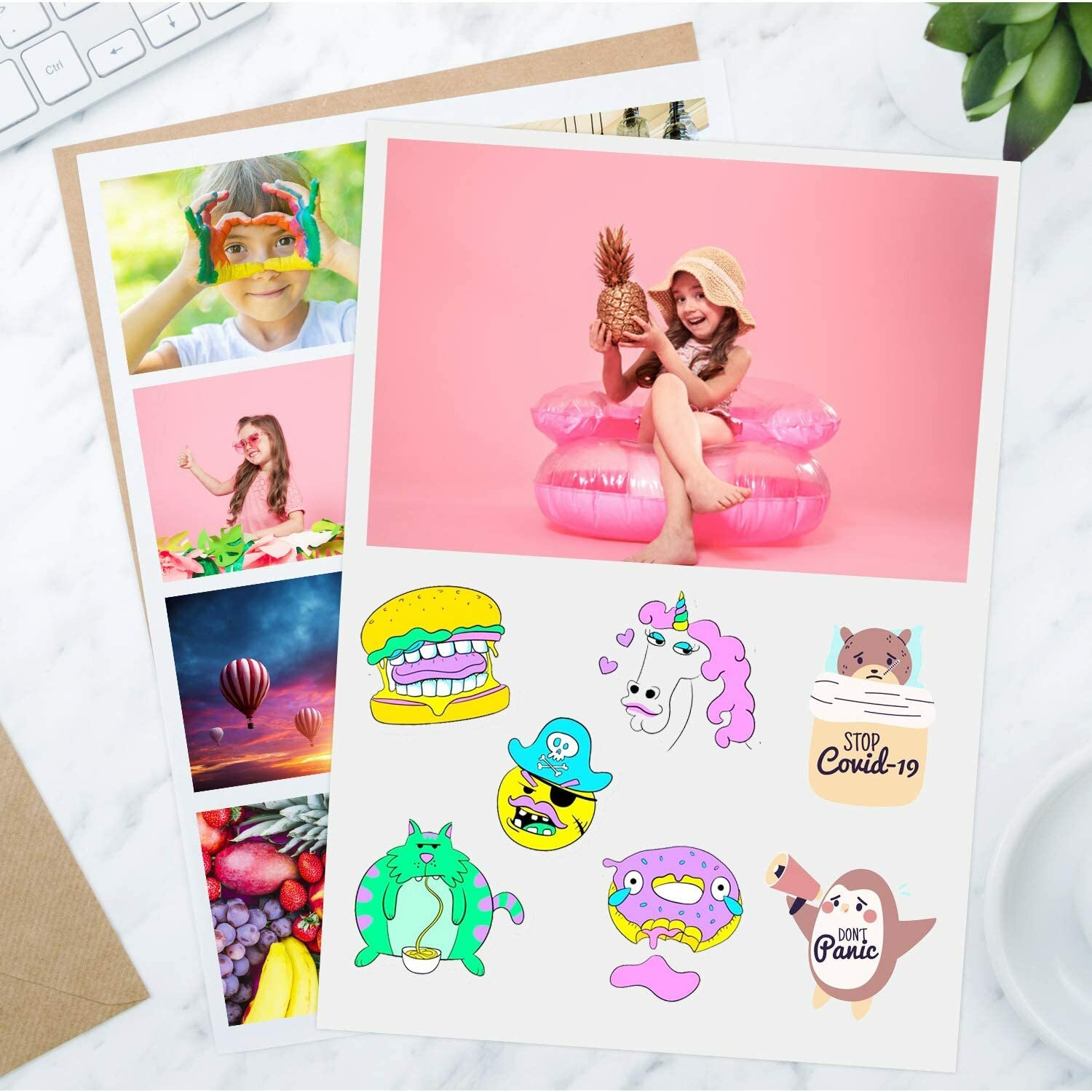 Koala Glossy Sticker Paper Inkjet Printer 8.5×11 120 Sheets Photo Sticker Paper