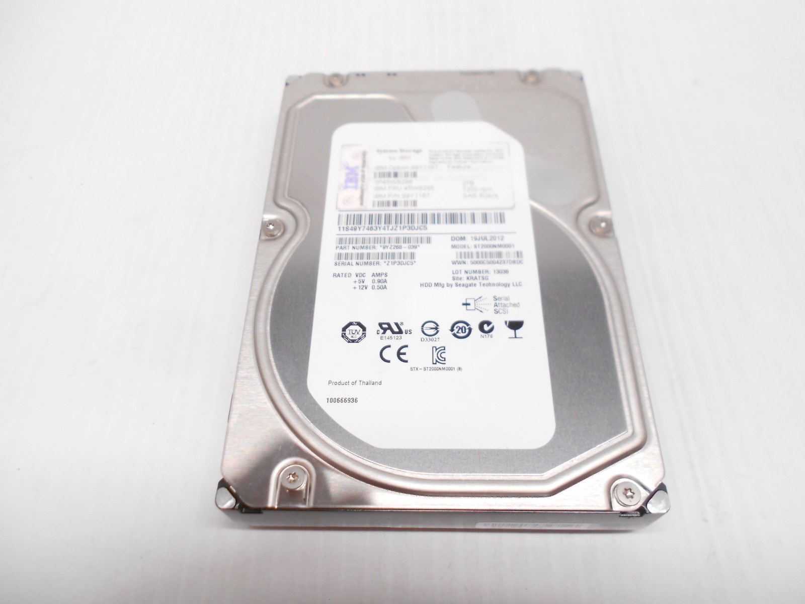 Seagate 2TB 7.2K SAS 3.5″ Storage Server Hard Drive ST2000NM0001 Fits Dell HP