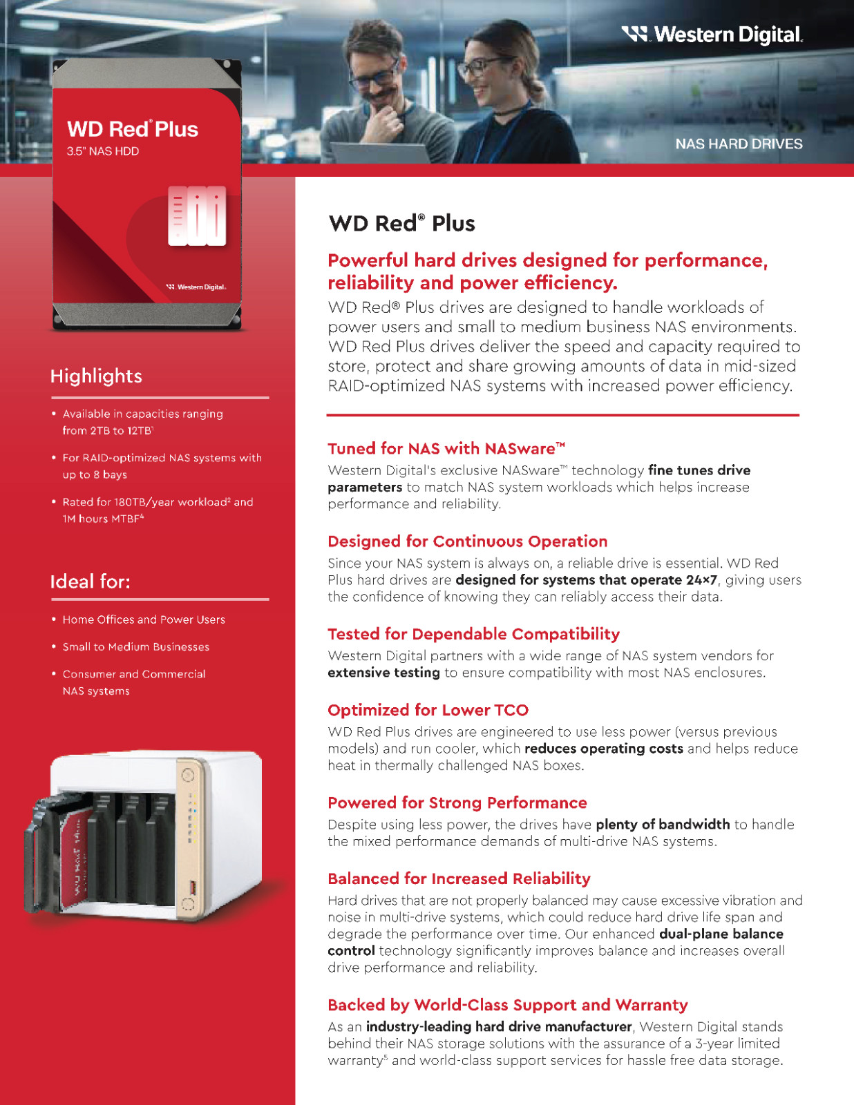 🔥 Western Digital Red Plus NAS 8TB WD80EFPX 5640RPM SATA III 256MB Cache HDD