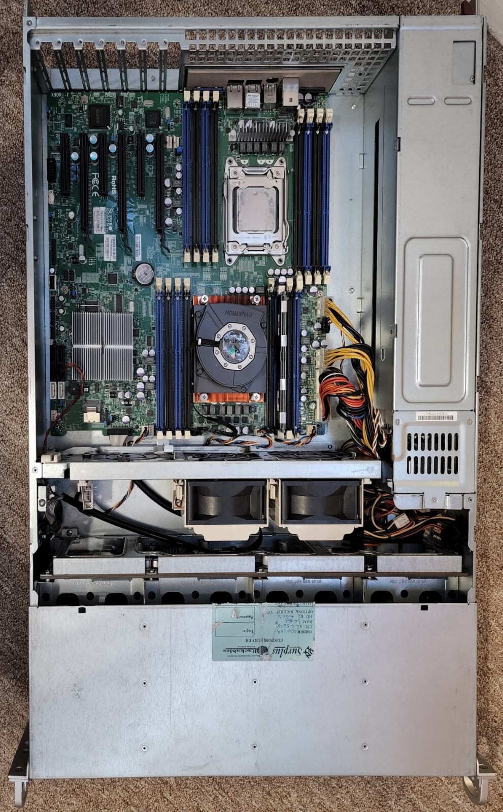 Supermicro X9DRi-F 2U 8 Bay Server 2x E5-2630 (1 2heatsink, 1 1heatsink, 1none)